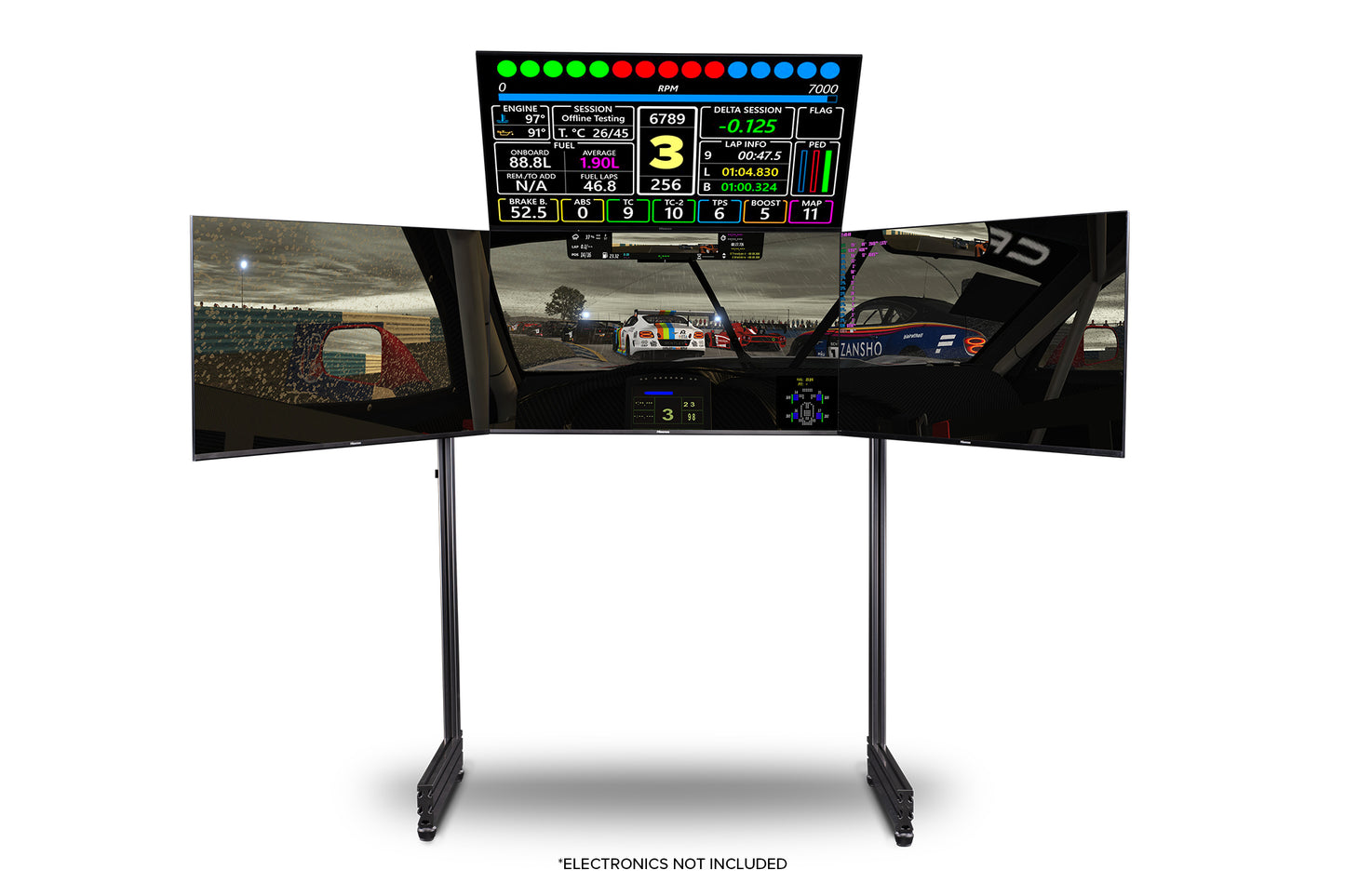 Elite Freestanding Quad Monitor Stand Carbon Grey