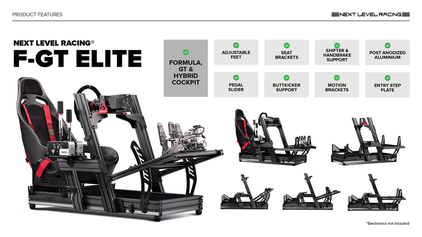 F-GT Elite Formula and GT Racing Simulator Cockpit iRacing Edition