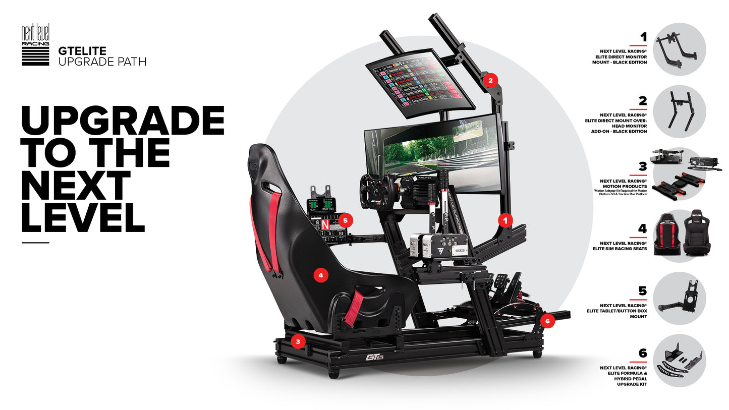 GTElite Aluminium Simulator Cockpit - Front and Side Mount Edition