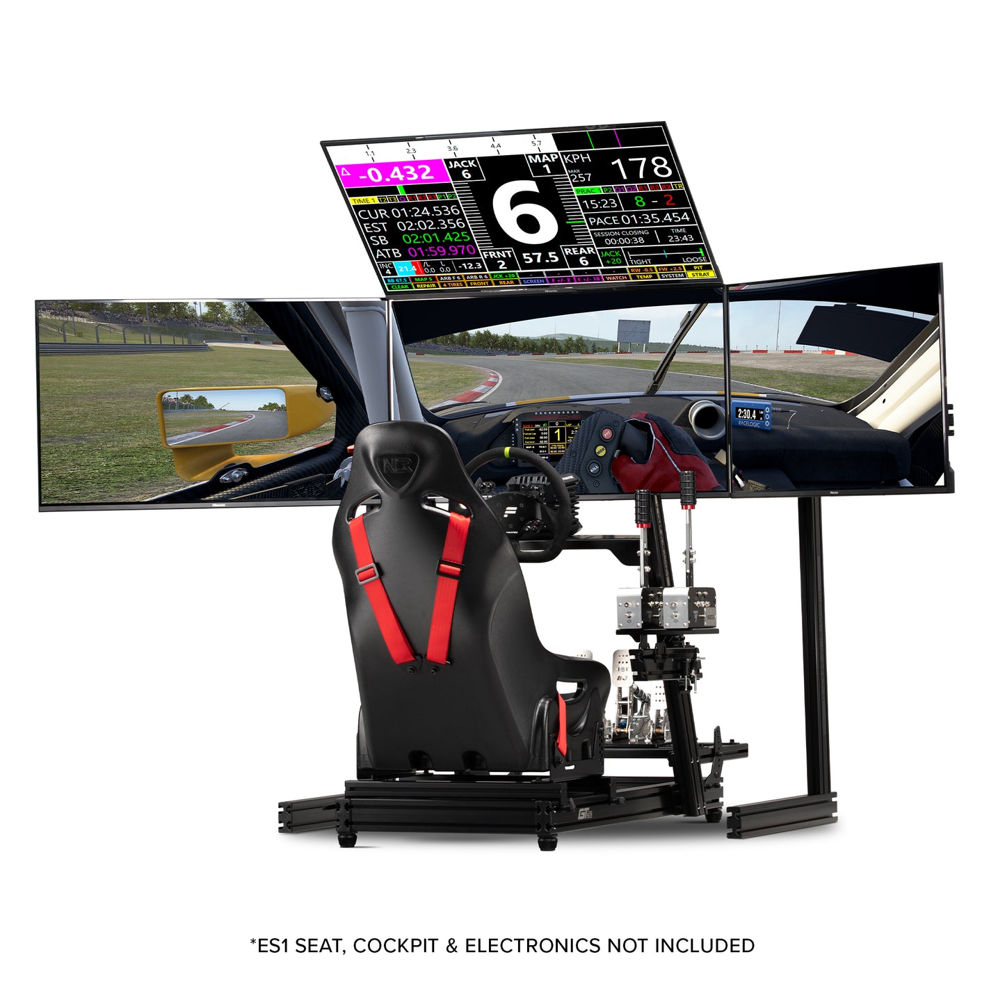 Elite Free Standing Quad Monitor Stand - Black Edition