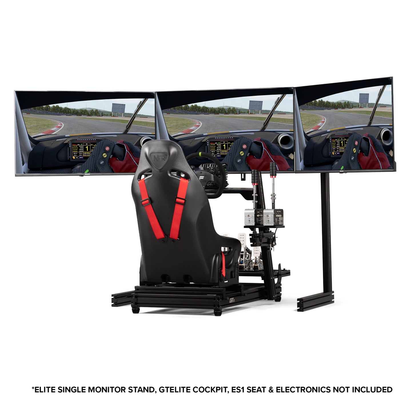 Elite Free Standing Monitor Stand Triple Add on - Black Edition
