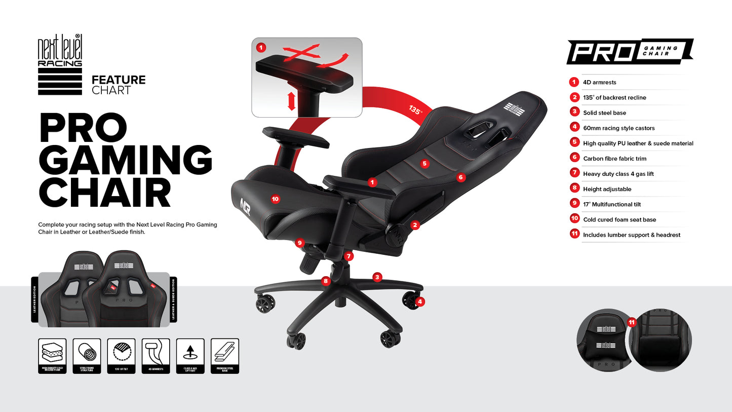 Pro Gaming Chair Leather & Suede Edition