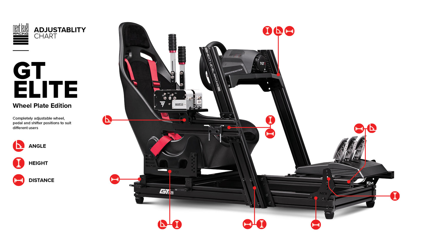 GTElite Aluminium Simulator Cockpit - Wheel Plate Edition