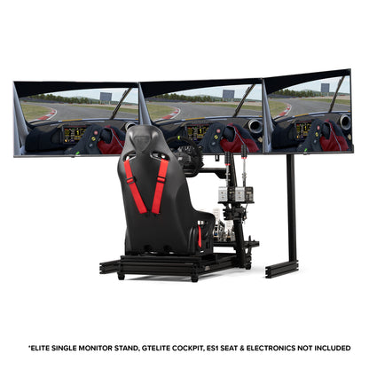 Elite Free Standing Monitor Stand Triple Add on - Black Edition
