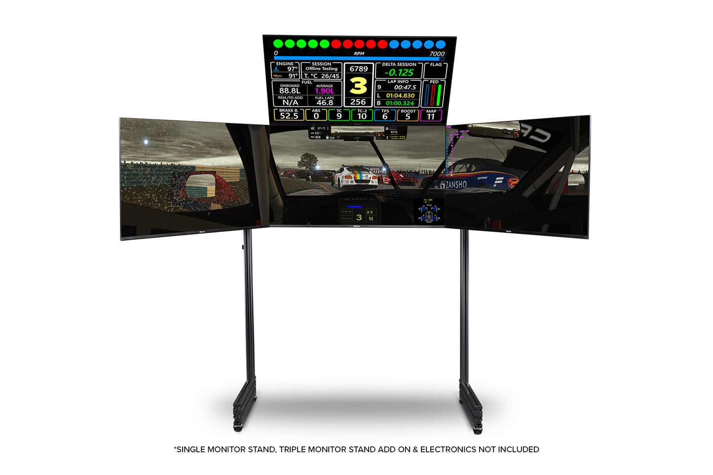 Elite Freestanding Overhead / Quad Monitor Stand Add On Carbon Grey